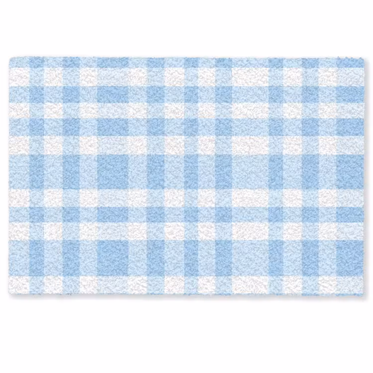 Fußmatte - Kariert - Muster - Blau — 1