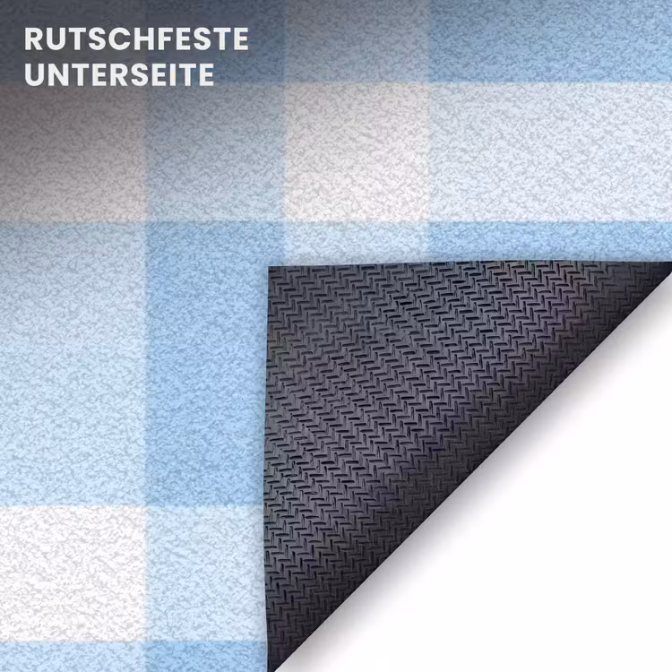 Fußmatte - Kariert - Muster - Blau — 6