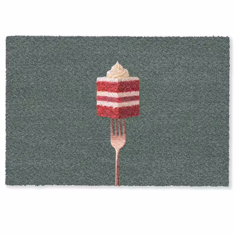 Fußmatte - Kuchen – Gabel – Rot — 1