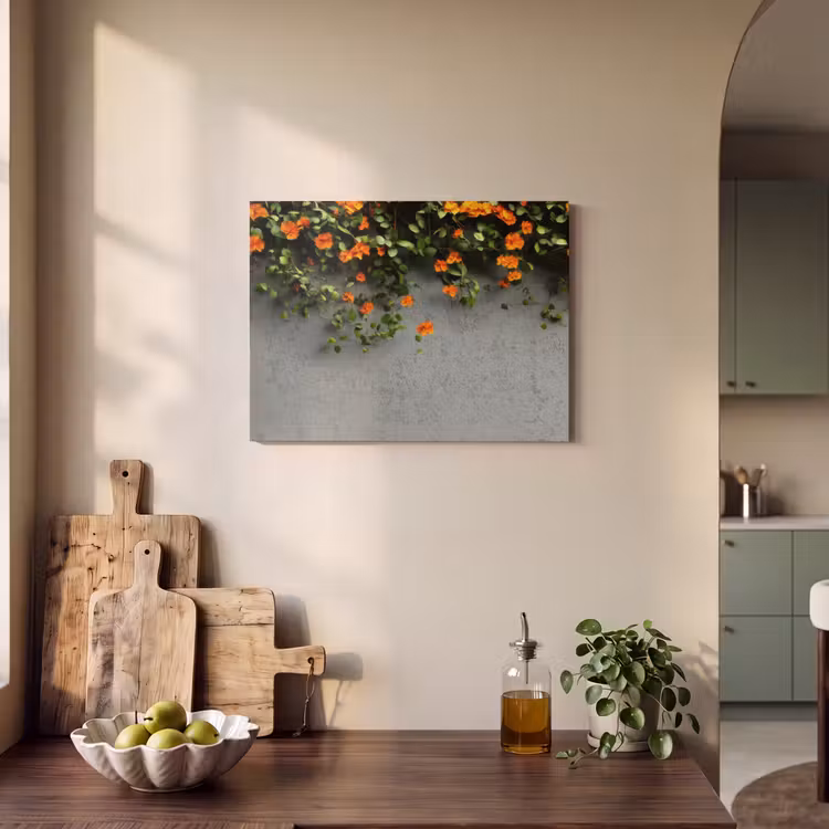 Akustikbild - Blumen - Wand - Orange — 2