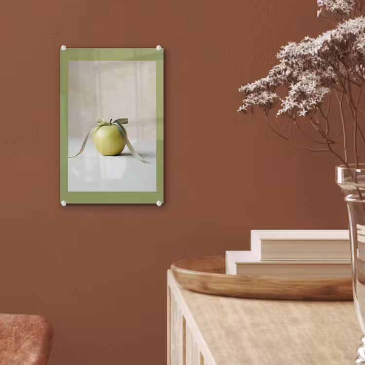 Glasbild - Grün - Apfel - Fliege — 5