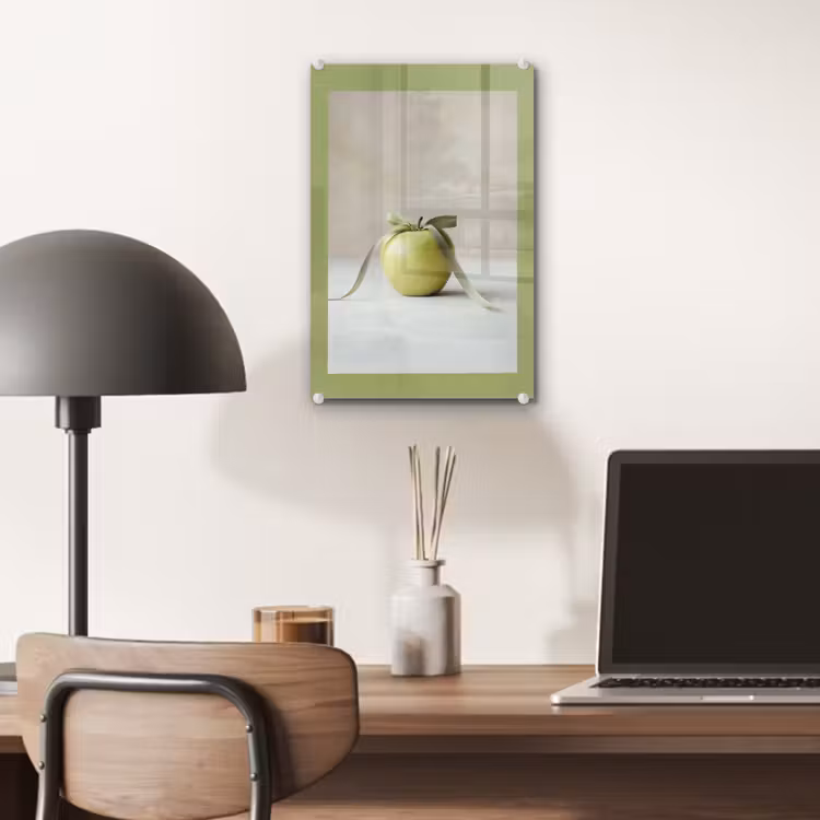 Glasbild - Grün - Apfel - Fliege — 6