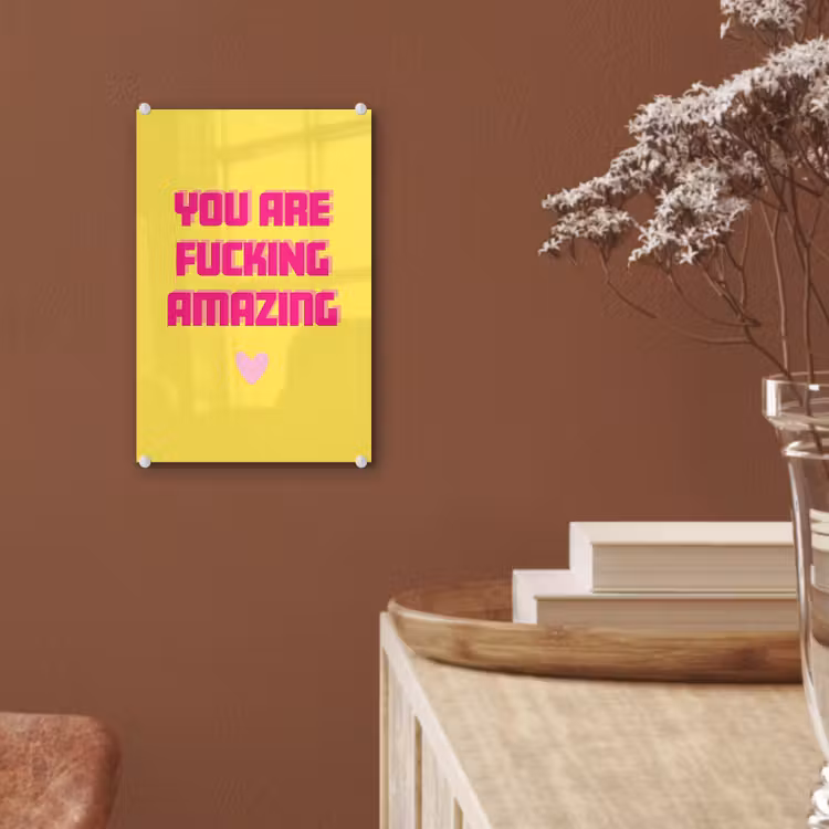 Glasbild - Gelb - Valentinstag - Text — 5