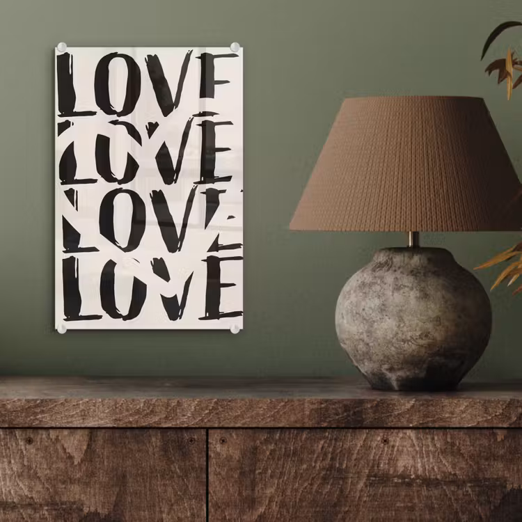 Glasbild - Liebe - Herz - Beige — 3