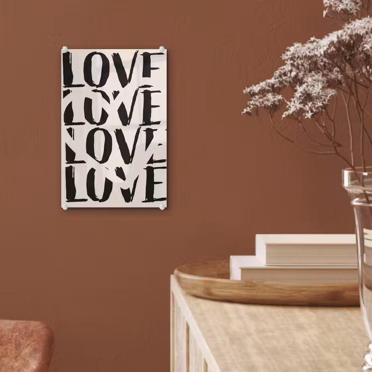 Glasbild - Liebe - Herz - Beige — 5