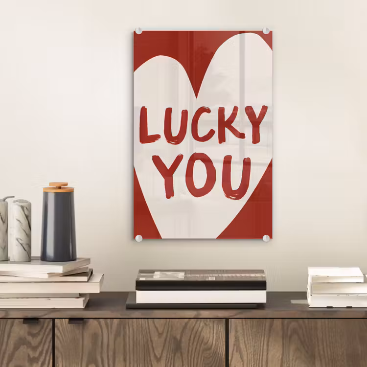 Glasbild - Glücklich - Herz - Rot — 2