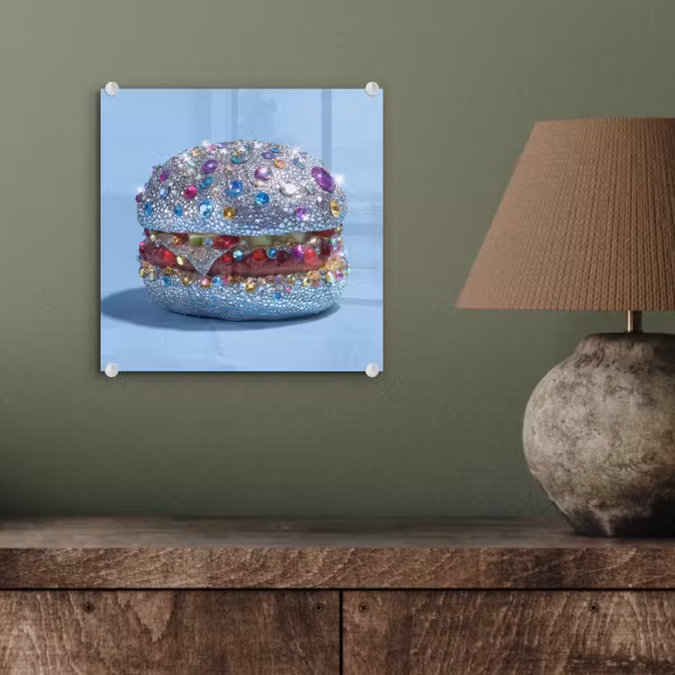 Glasbild - Glitter - Hamburger - Blau — 3