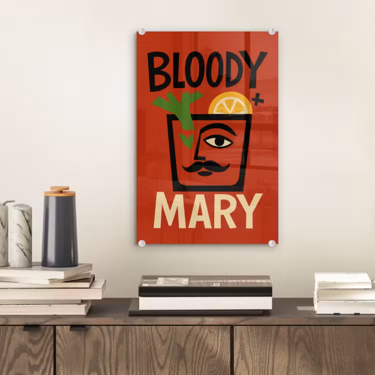 Glasbild - Cocktail - Kunst - Rot — 2