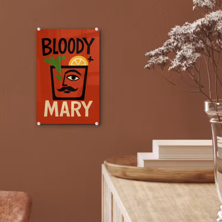 Glasbild - Cocktail - Kunst - Rot — 5