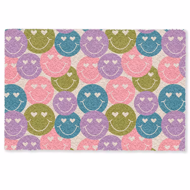 Fußmatte - Muster - Smiley - Bunt - Herzen — 1