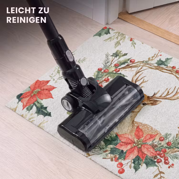 Fußmatte - Weihnachtskranz - Hirsch - Stechpalme - Rot — 9