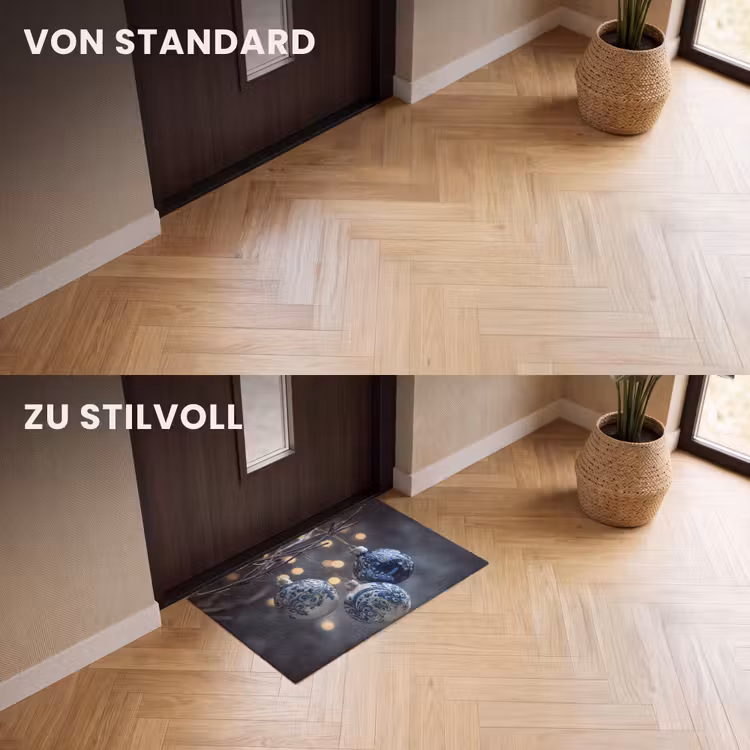 Fußmatte - Weihnachtskugel - Dekoriert - Blau — 3