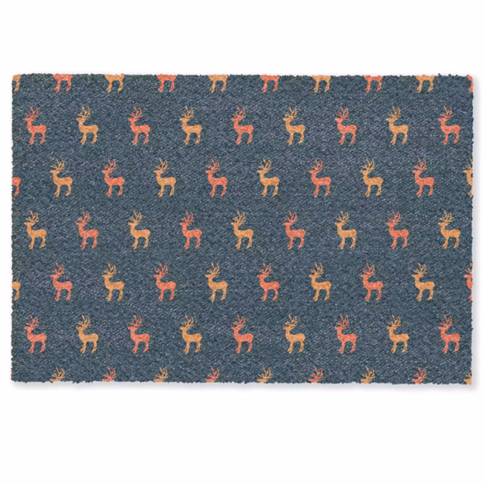 Fußmatte - Muster - Hirsche - Blau — 1