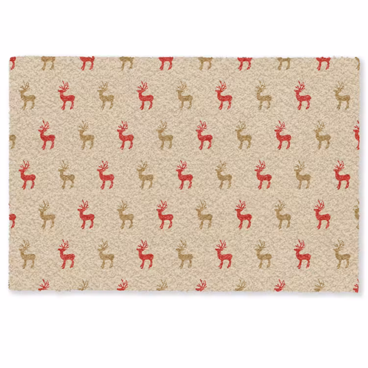 Fußmatte - Muster - Hirsche - Beige — 1