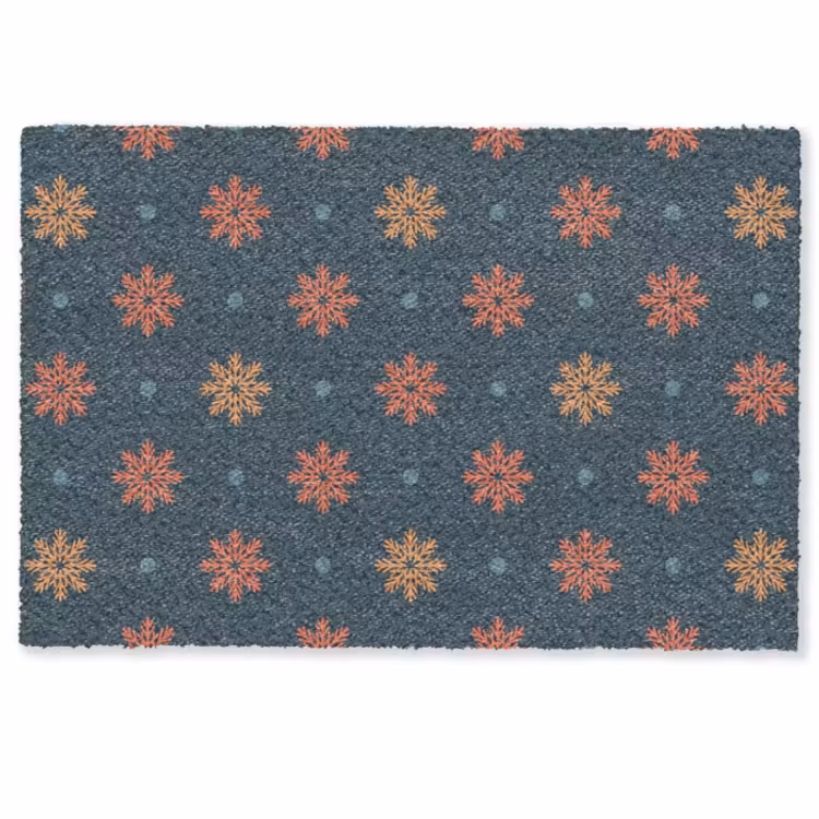 Fußmatte - Muster - Schneeflocken - Blau — 1