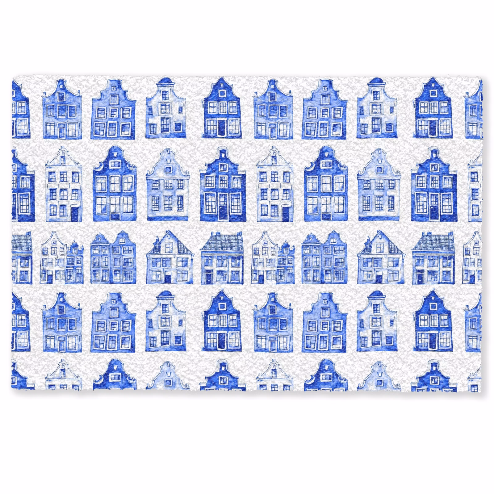 Fußmatte - Muster - Häuser - Blau — 1