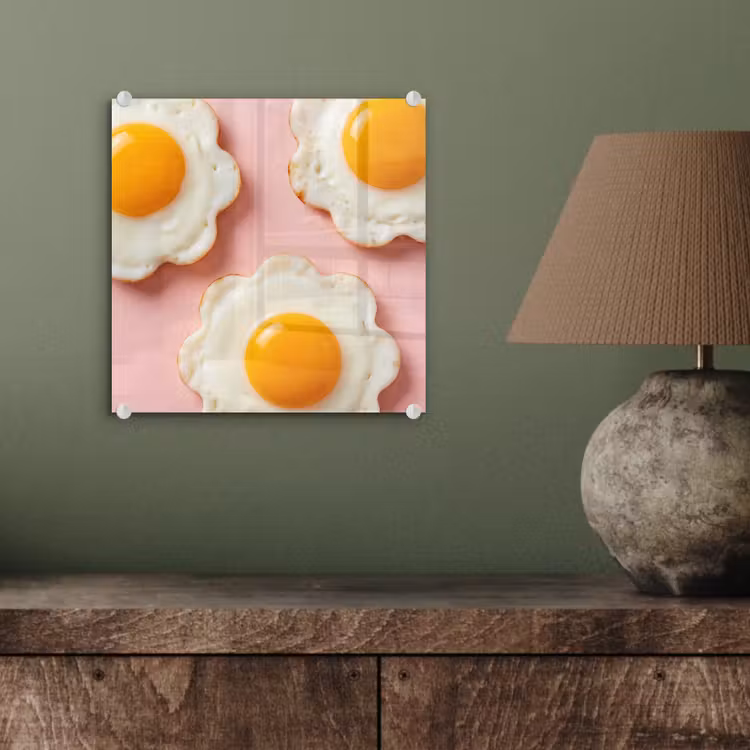 Glasbild - Eier - Blume - Rosa — 3