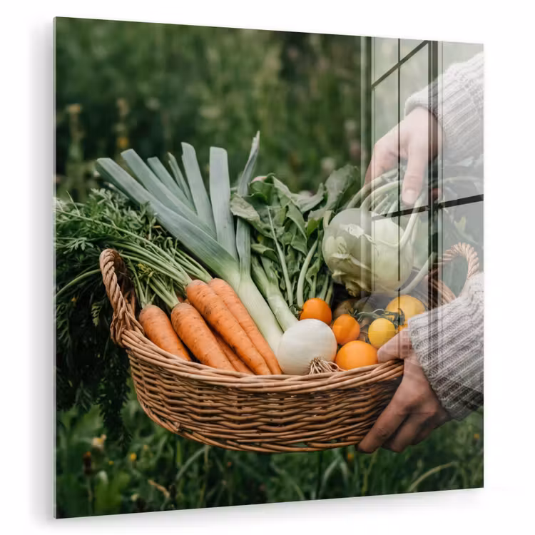 Glasbild - Feld - Gemüse - Bio - Ernte — 1