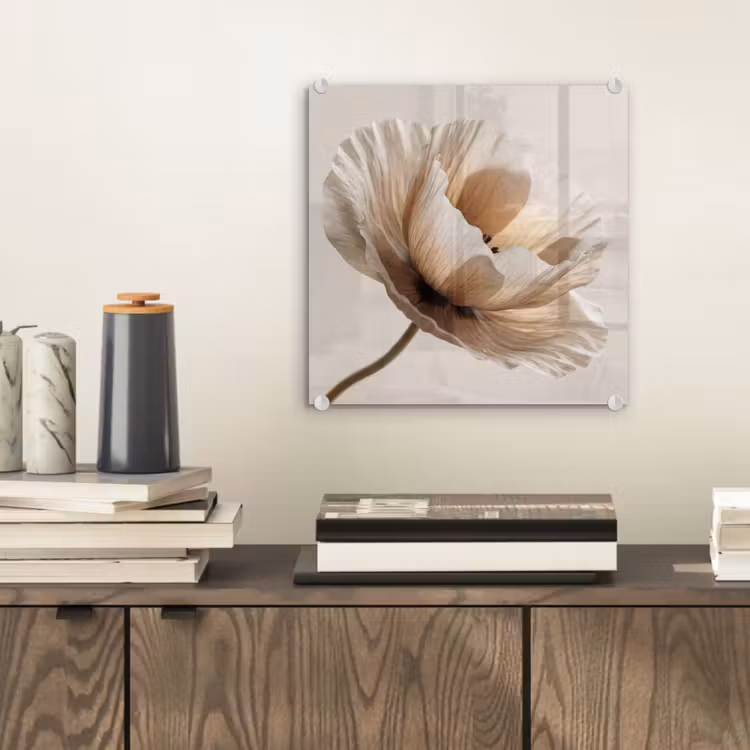 Glasbild - Blume - Beige - Creme — 2