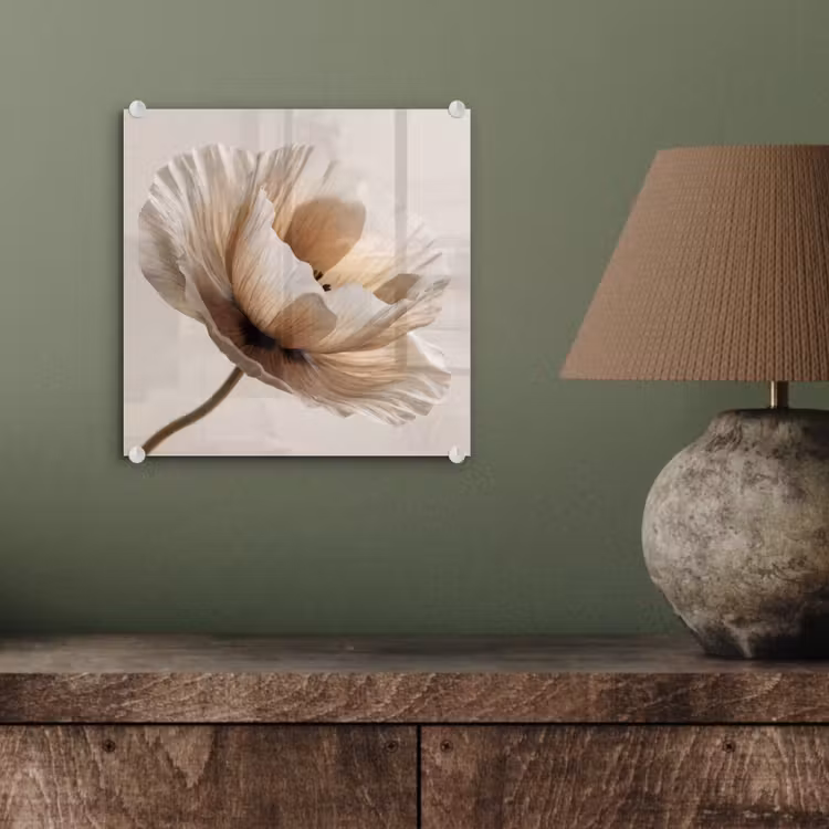 Glasbild - Blume - Beige - Creme — 3