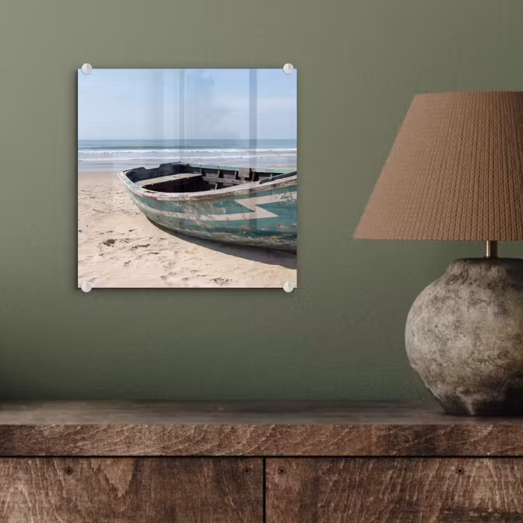 Glasbild - Boot - Sandstrand - Meer — 3