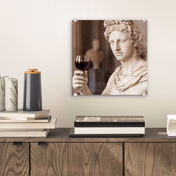 Glasbild - Klassisch - Marmor - Wein — 2
