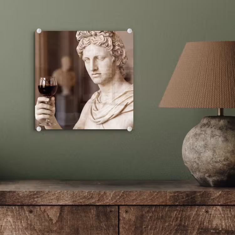 Glasbild - Klassisch - Marmor - Wein — 3