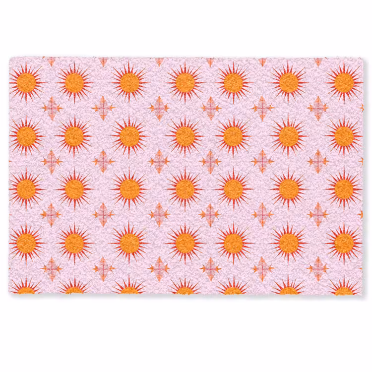 Fußmatte - Sonne - Muster - Rosa — 1