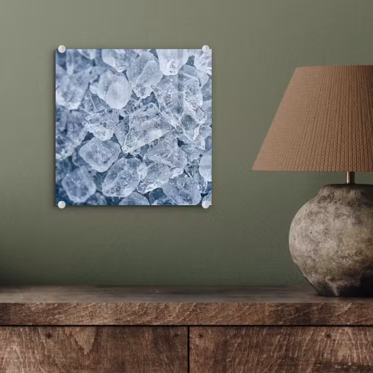 Glasbild - Eiswürfel - Wasser - Blau — 3