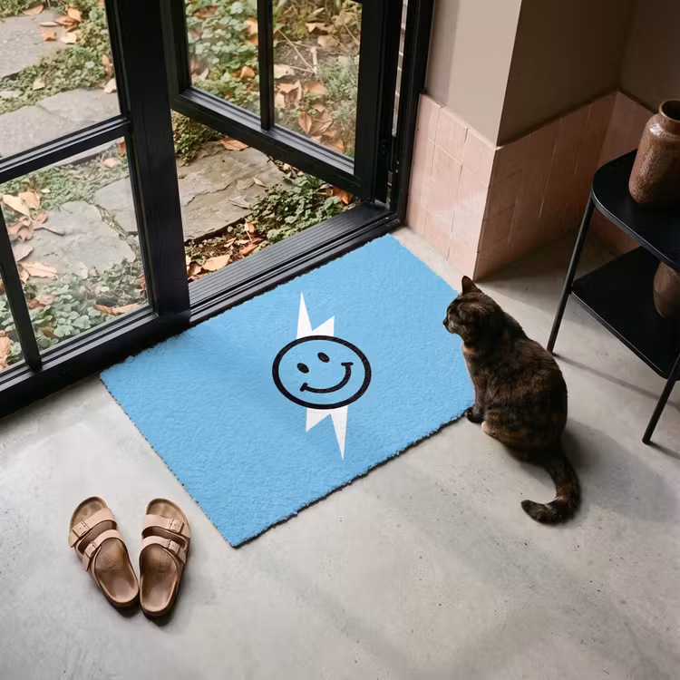 Fußmatte - Smiley - Blau - Blitzschlag — 2