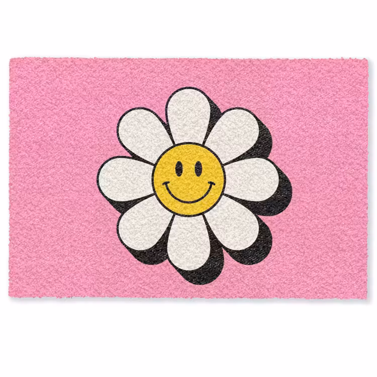 Fußmatte - Smiley - Blume - Rosa — 1