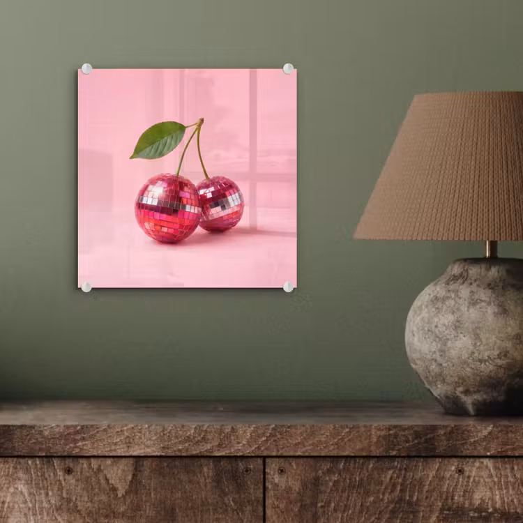 Glasbild - Disco - Kirsche - Rosa — 3