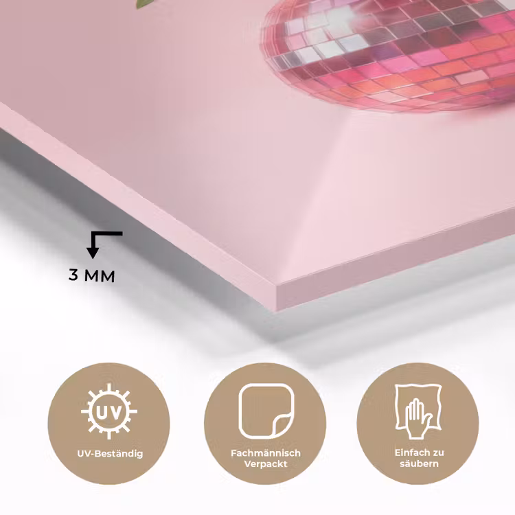 Glasbild - Disco - Kirsche - Rosa — 4