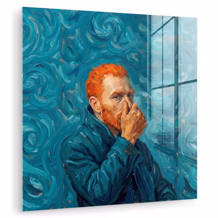 Glasbild - Hochformat - Klassisch - Blau — 1