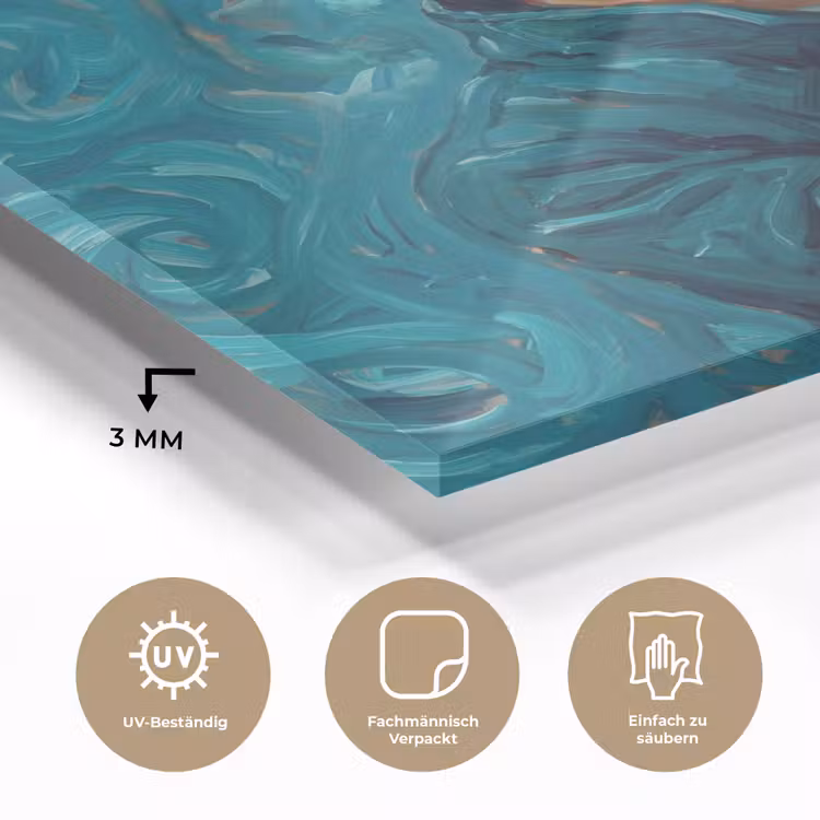 Glasbild - Hochformat - Klassisch - Blau — 4