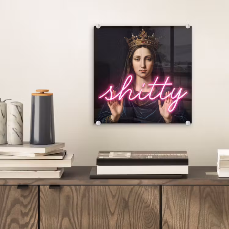 Glasbild - Ironisch - Text - Neon — 2
