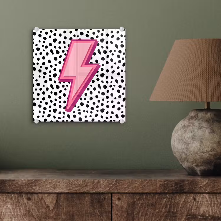 Glasbild - Blitz - Rosa - Punkte — 3