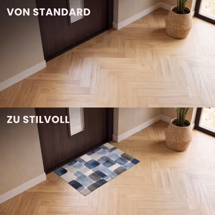 Fußmatte - Muster - Blau - Quadrate — 3