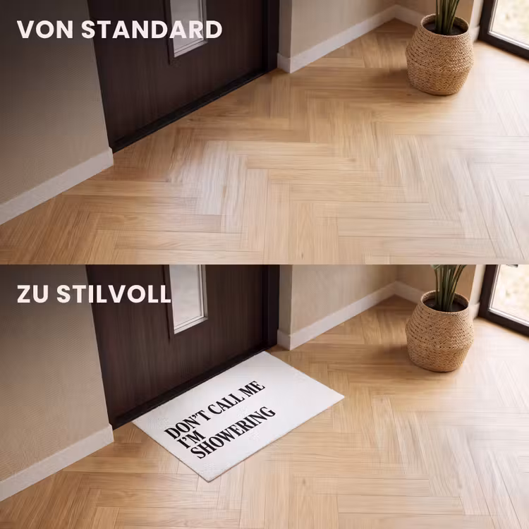 Fußmatte - Text - Modern - Schwarz - Weiß — 3