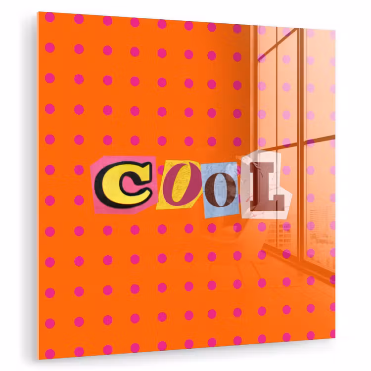 Glasbild - Cool - Punkte - Orange — 1