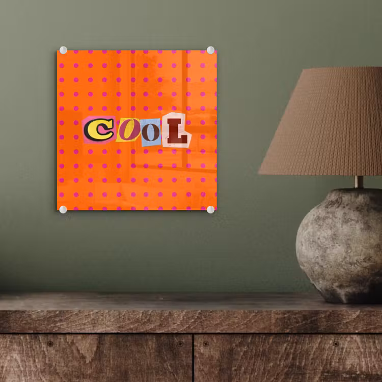 Glasbild - Cool - Punkte - Orange — 3