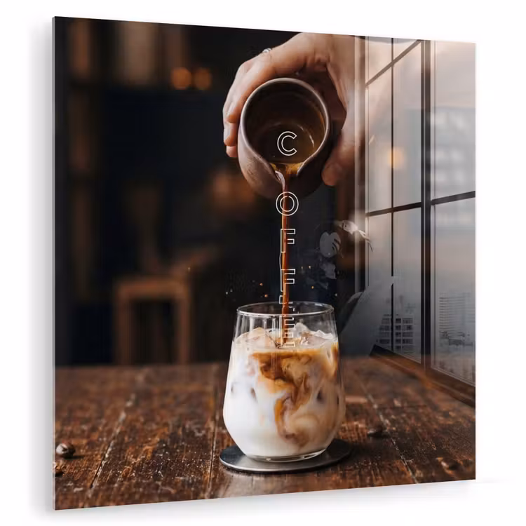 Glasbild - Espresso - Milch - Kaffee — 1