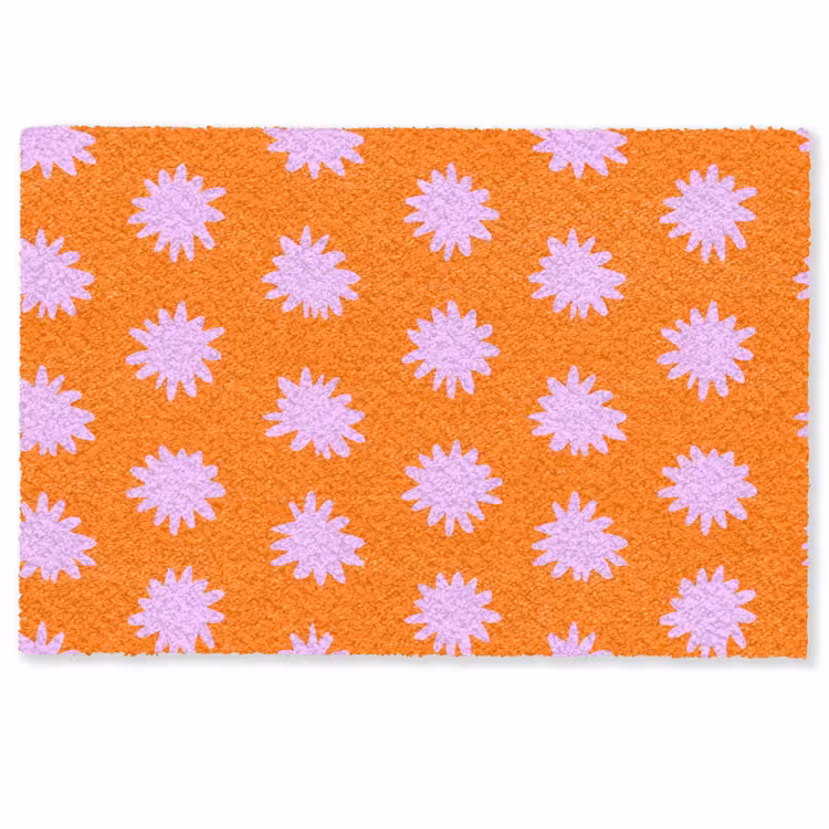 Fußmatte - Retro - Blumen - Orange — 1