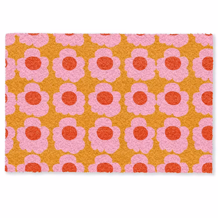 Fußmatte - Retro - Blumen - Rosa — 1