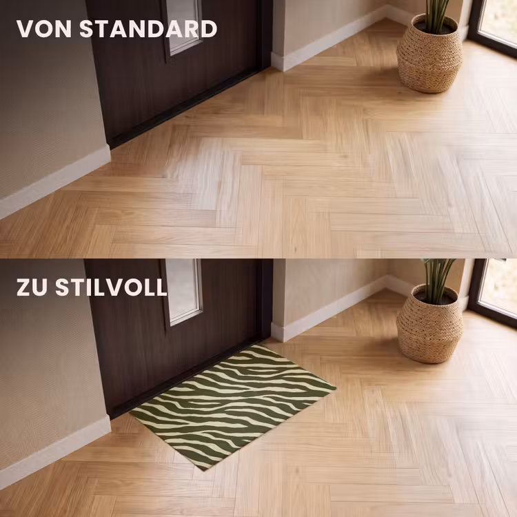 Fußmatte - Zebra - Muster - Grün — 3
