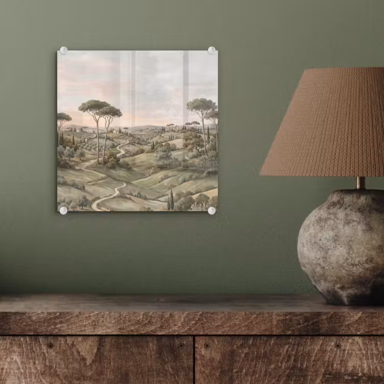 Glasbild - Landschaft - Hügel - Sandiger Weg - Grün — 3