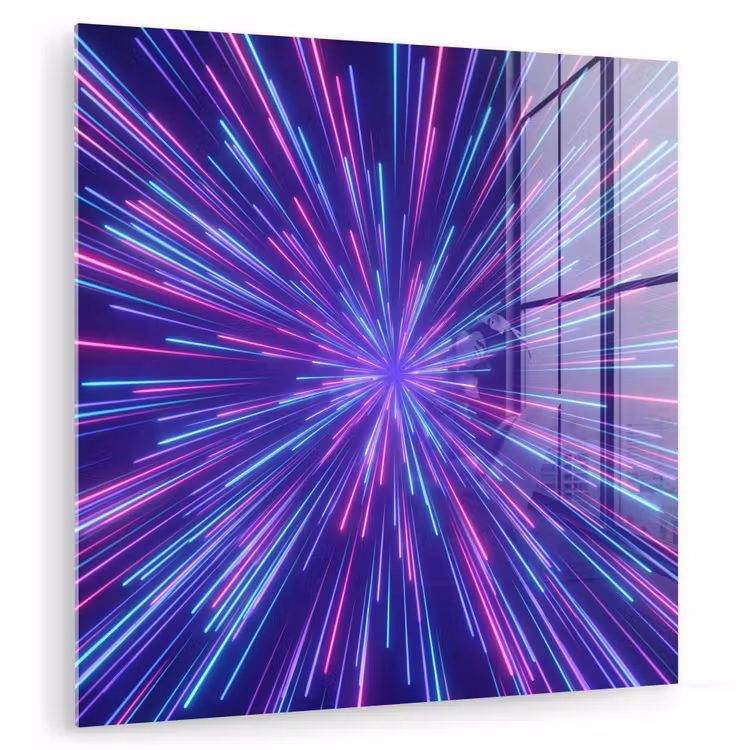 Glasbild - Dynamisch - Raum - Farbenfroh — 1