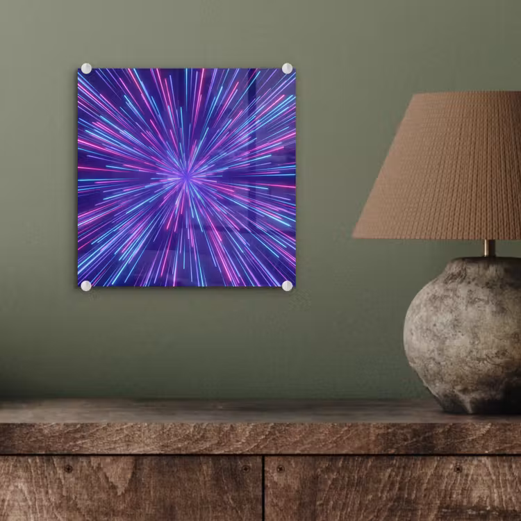 Glasbild - Dynamisch - Raum - Farbenfroh — 3