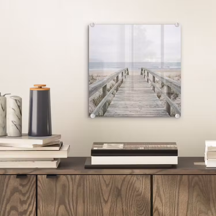 Glasbild - Dünen - Decking - Meer — 2