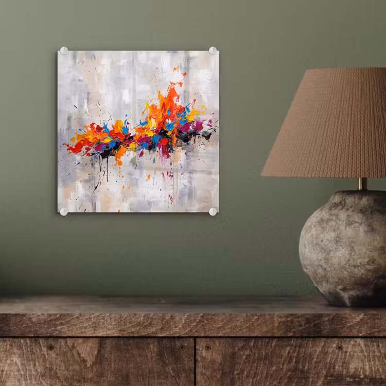 Glasbild - Abstrakt - Malerei - Farbenfroh - Dynamisch — 3